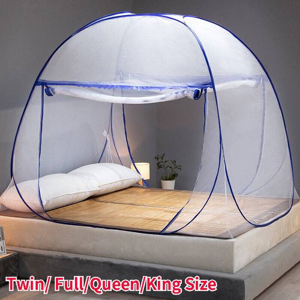 Hitech Pop Up Bed Mosquito Net Tent with Bottom Insect Screen Canopy Folding Portable Polyester Washable Adults Mosquito Net