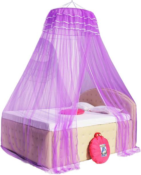 Homecute Decorative Canopy with Normal lase Hanging Double Bed Mosquito Net Polyester Washable Adults Mosquito Net
