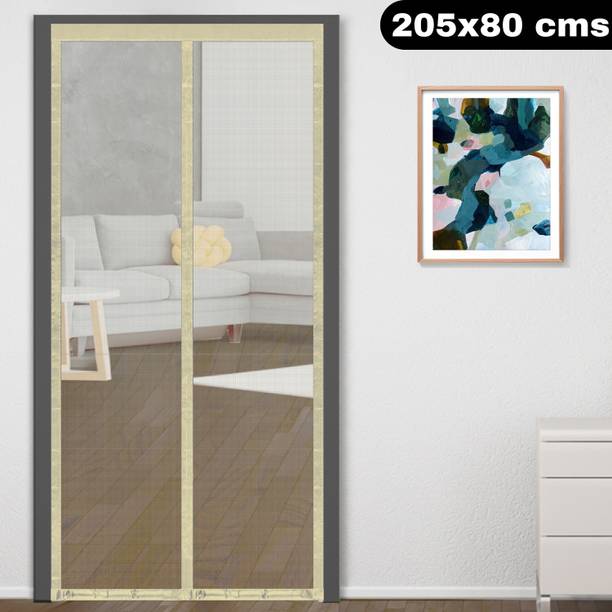 Classic Mosquito Net Fibre Adults Washable Net For Door With Magnet Self-Closing with full frame self Adhesive Hook Mosquito Net