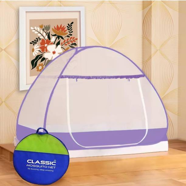 Classic Mosquito Net Foldable Premium Machardani 30GSM Strong Net PVC Coated Steel Wire Single Bed Polyester Washable Adults Mosquito Net