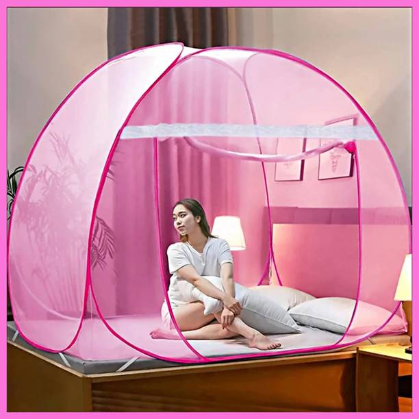 RJCARE Premium Foldable Double Bed Mosquito Net for King/Queen Size Bed Polyester Washable Adults Mosquito Net