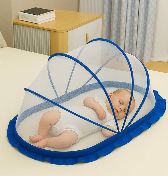 YA enterprise Kids tent crib white and blue HDPE - High Density Poly Ethylene Washable Infants Mosquito Net
