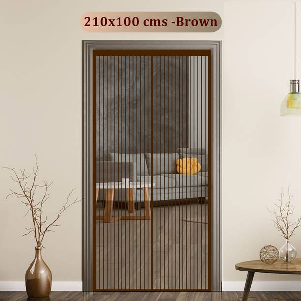 Classic Mosquito Net Polyester Adults Washable Net For Door With Magnet Self-Closing with full frame self Adhesive Hook Mosquito Net