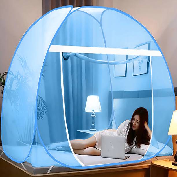 VIV-ATIQ Polyester Adults Washable Strong Premium*Large Pro Foldable Net With Ventilation*Corrosion Resistant Steel Mosquito Net