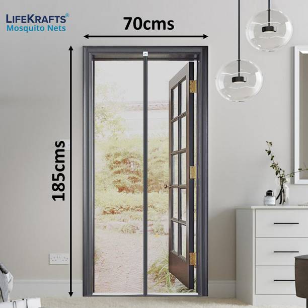 Lifekrafts Polyester Adults Washable Auto-Closing Magnetic Door Mosquito Net