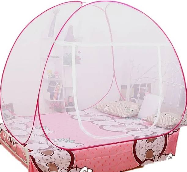 Adbra HDPE - High Density Poly Ethylene Adults Washable DOUBLE BED MOSQUITO NET TENT FOR ADULTS (Pink),. Mosquito Net