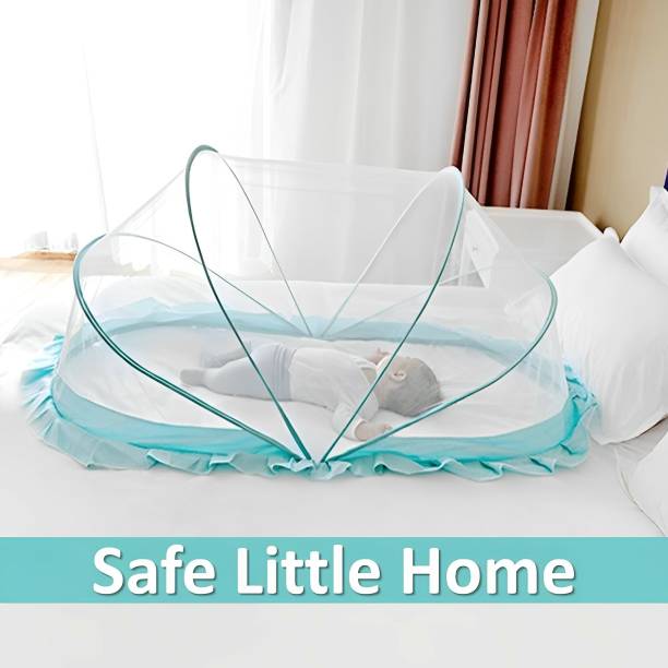 Lifekrafts Nylon Infants Baby Folding Crib Mosquito Net Ocean Green Crib net Big Size Mosquito Net