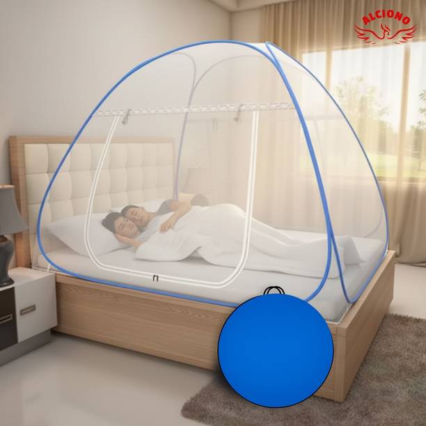 Alciono Double | King Size Bed Foldable Machhardani|L'6.5 X W'6.5 feet Polyester Adults Mosquito Net