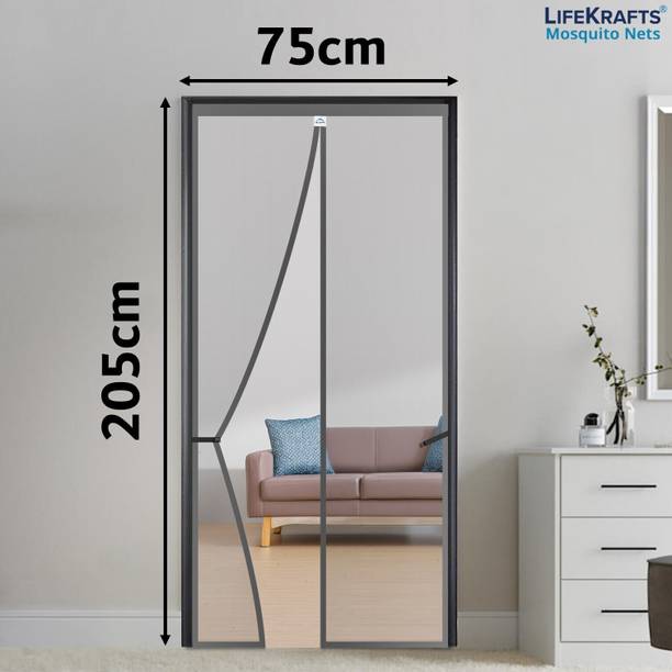 Lifekrafts Polyester Adults Washable Auto-Closing Magnetic Door Mosquito Net