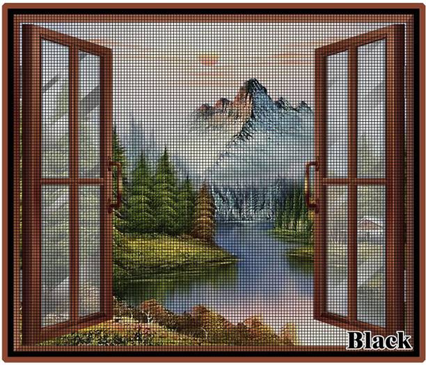 luvyanshi 3*4 Ft. Black Mosquito Net For Whindow Polyester Washable Adults Mosquito Net