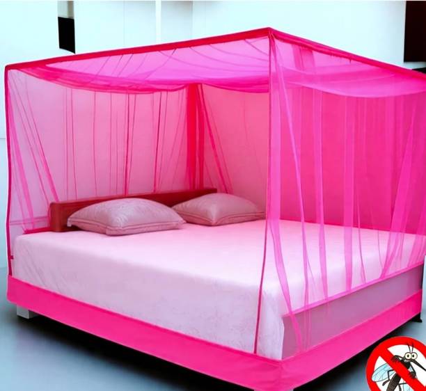 ST Mosquito Center Mono mosquito net pink color HDPE - High Density Poly Ethylene Washable Adults Mosquito Net