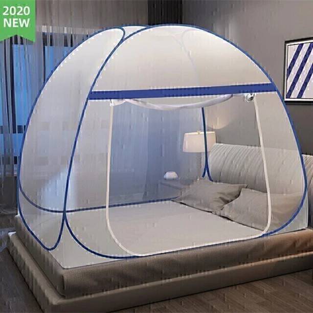 Adbra Polyester Adults Washable Foldable Double Bed with Free Saviours Mosquito Net