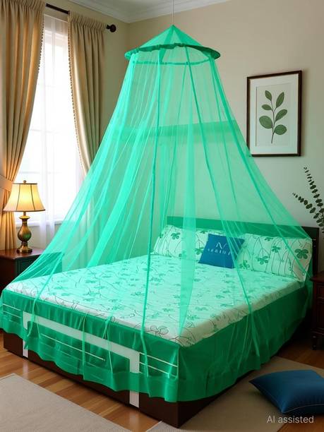 Neruti Enterprise Double bed ( Round ) Polyester Washable Adults Mosquito Net