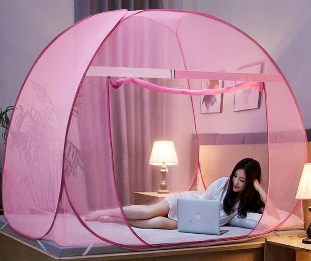 Comfortnet Adhira Global Mosquito Net for Double Bed | King Size Foldable Machardani Polyester Washable Adults Mosquito Net