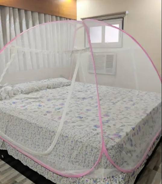 Adbra HDPE - High Density Poly Ethylene Adults Washable DOUBLE BED MOSQUITO NET TENT FOR ADULTS (Pink).. Mosquito Net