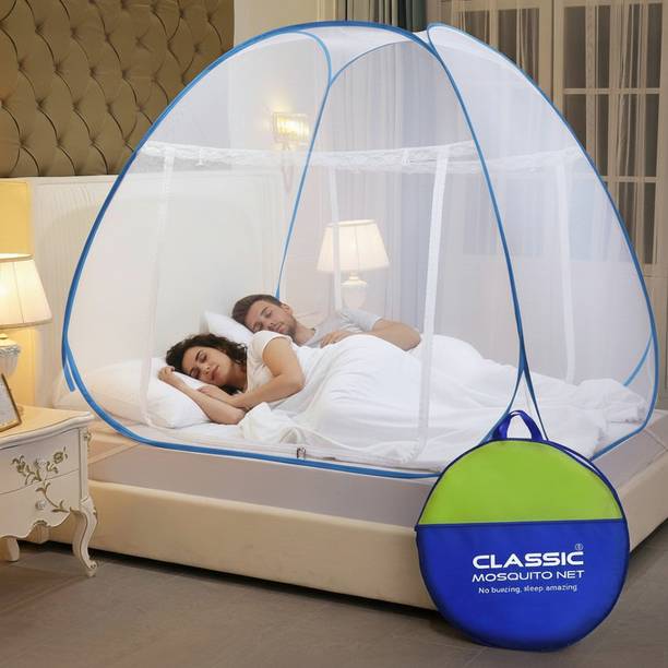 Classic Mosquito Net Foldable for Double & Queen Size Bed -(200*170*H140 CM) Polyester Washable Adults Mosquito Net