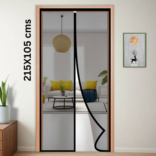 TurtleGrip Polyester Adults Washable Door Mosquito Net with Full Frame for Main Doors, Bedroom, Kitchen & Balcony Mosquito Net