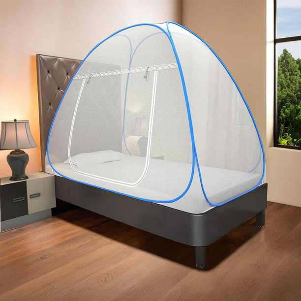 KUBER INDUSTRIES Nylon Adults Washable Nylon Single Bed Mosquito Net|Foldable Outdoor Trip Mosquito Net|6.5x4 Ft Mosquito Net