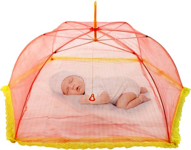 TWINKLE CARE Polyester Kids Washable Baby Mosquito Net 6 Stick Fancy Mosquito Net
