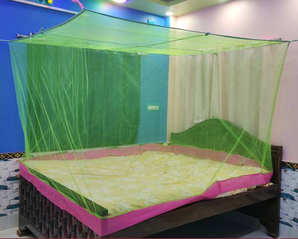 Mehon Craft Mosquito Net Bed Queen Size Bed Machhadani Net (6 x 7 Feet) HDPE - High Density Poly Ethylene Washable Adults Mosquito Net