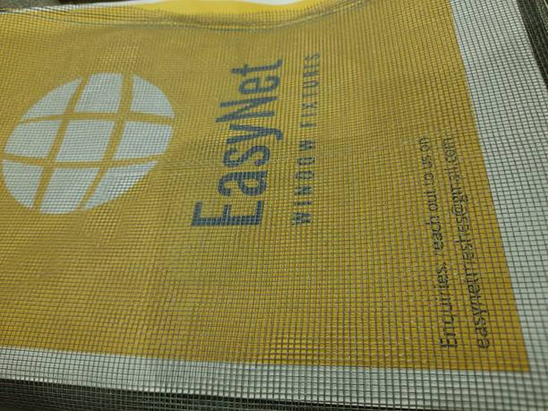Easynet 4FT x 6FT Super Quality 120GSM PVC coated FibreGlass mesh for windows with self adhesive Hook and Loop velcro tape (Unstitched), BLACK Fibre Washable Adults Mosquito Net