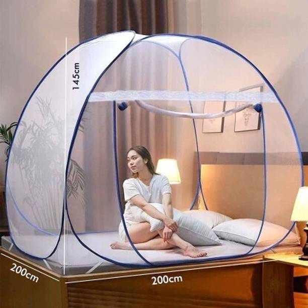 MARATHON Polyester Adults Washable Polyester Foldable Portable Insect Screen Machhardani for King Size Double Bed Mosquito Net