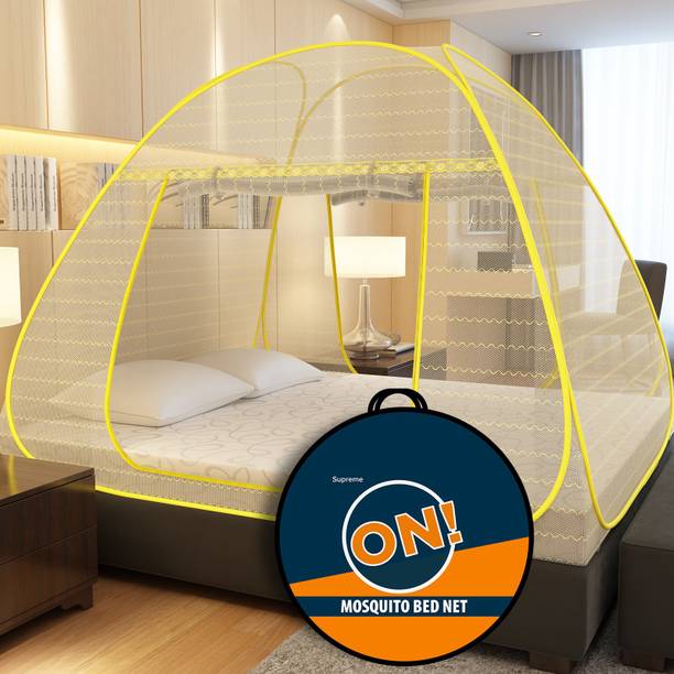Supreme On Polyester Adults Washable Wave Pattern for Double Bed, 6.5 Feet x 6.5 Feet Premium Machardani Mosquito Net