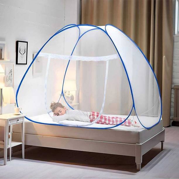 MSENTERPRISESF Portable Foldable Bed Canopy Tent with Breathable Mesh and Zipper Entry System Nylon Washable Adults Mosquito Net