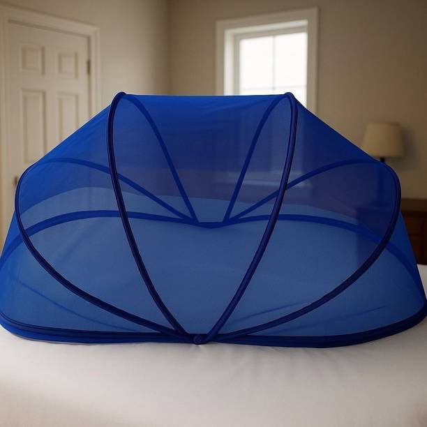 ASTEXTILE Mosquito net baby folding esayl bule color size 0to 24 month HDPE - High Density Poly Ethylene Washable Kids Mosquito Net