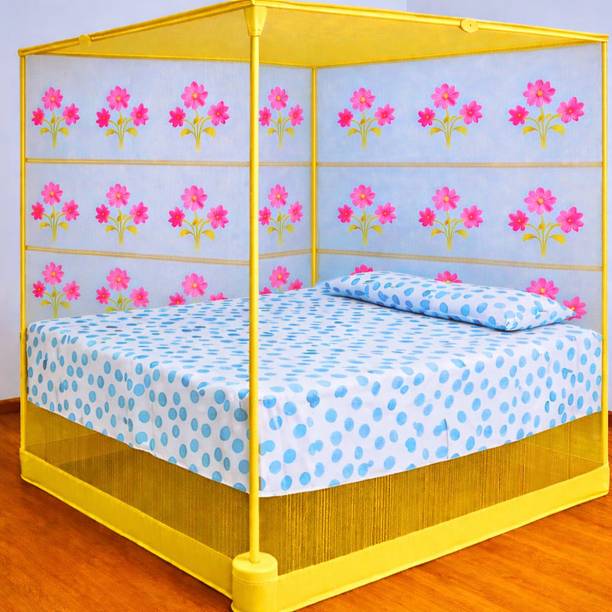 TE ENTERPRISE Comfort Shield Deluxe DOUBLE BED Size Mosquito Net Canopy with Strong Stitching HDPE - High Density Poly Ethylene Washable Adults Mosquito Net