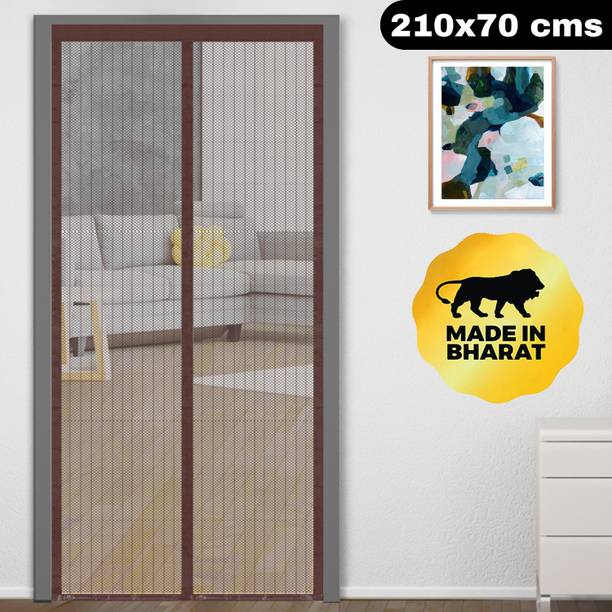 Classic Mosquito Net Polyester Adults Washable Net For Door With Magnet Self-Closing with full frame self Adhesive Hook Mosquito Net