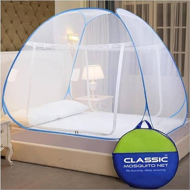 क्लासिक मॉस्कीटो नेट (200x200x145) Foldable for King Size & Double Bed पॉलिएस्टर के लिए बनाया गया मॉस्कीटो नेट