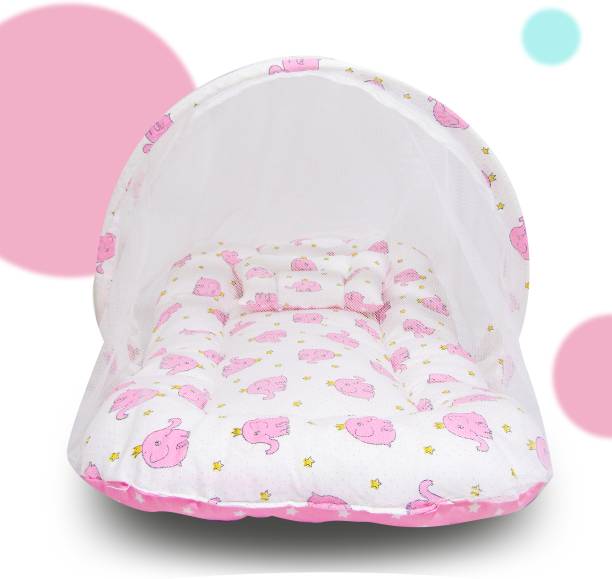 FENZI KIDS Nylon Infants Washable New born Baby bedding set With Pillow Mosquito Net