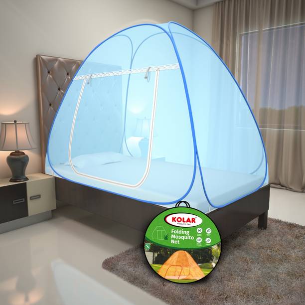 Kolar Polyester Adults Washable Full Blue 6 Feet x 4 Feet Premium Single Bed Machardani, Strong and Foldable Mosquito Net