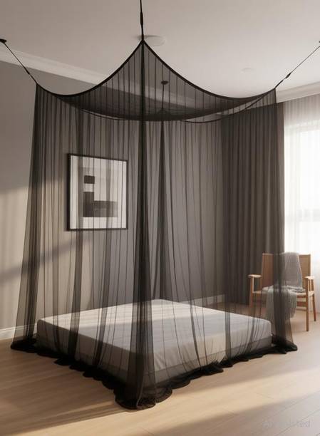 Iblay 3x6.5 ft Single Bed Round Hanging Bed Canopy, Anti-Mosquito & Dust-Proof Mesh Polyester Washable Adults Mosquito Net