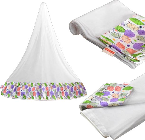 VParents Polyester Infants Washable Mosquito Net for Baby Cradle Jhula Saree Swing with Zip Opening at bottom Mosquito Net
