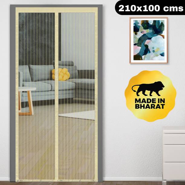 क्लासिक मॉस्कीटो नेट Net For Door with Magnet Self-Closing with full frame self Adhesive Hook पॉलिएस्टर के लिए बनाया गया मॉस्कीटो नेट