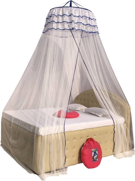 HEALTHY SLEEPING Decorative Canopy with Embroidery lase Hanging Double Bed Mosquito Net Polyester Washable Adults Mosquito Net