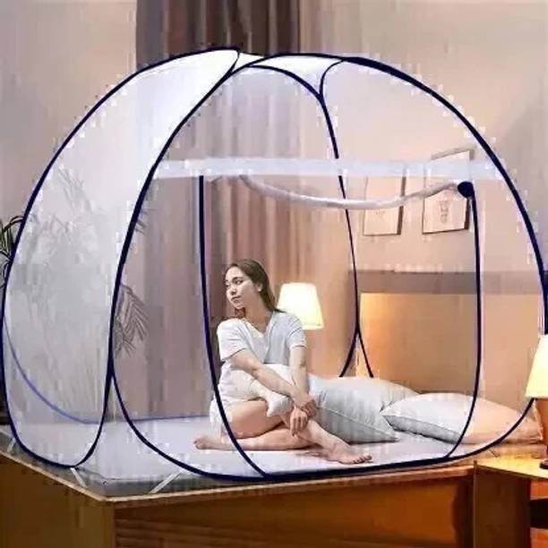 Privine Polyester Adults Washable Polyester Double Bed with Saviours(Suitable for 6 ft x 6 ft ) Mosquito Net