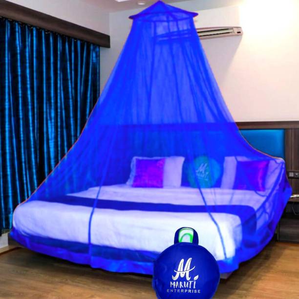Maruti Enterprise Polyester Adults Washable Polyester Adults Washable Double bed (Round) Mosquito Net (Purple, Ceiling Hung) Mosquito Net