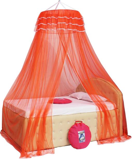 HEALTHY SLEEPING Decorative Canopy with Normal lase Hanging Double Bed Mosquito Net Polyester Washable Adults Mosquito Net