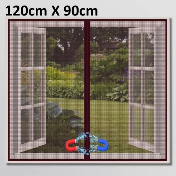 TurtleGrip Polyester Adults Washable Magnetic Window Mosquito Net with Self-Adhesive Hook Tape DIY Installation Mosquito Net