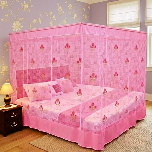 FB enterprise Crystal Comfort Premium Double Bed Mosquito Net with Elite Canopy Design HDPE - High Density Poly Ethylene Washable Adults Mosquito Net