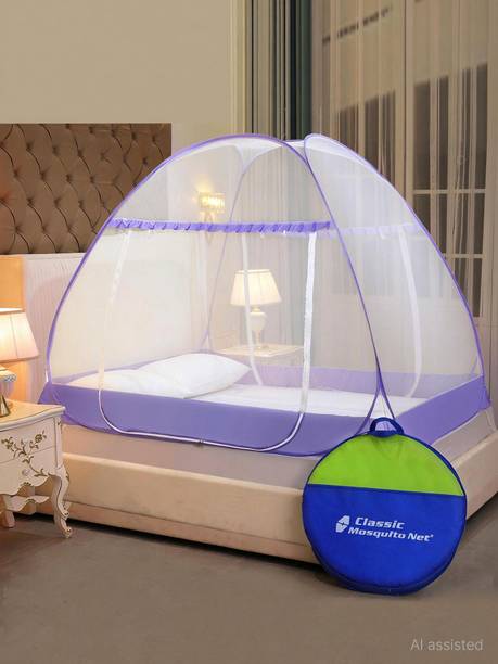 Classic Mosquito Net Foldable Premium,Double Bed & Queen Size Bed (200*170*140 CM) Polyester Washable Adults Mosquito Net