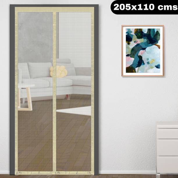 Classic Mosquito Net Fibre Adults Washable Net For Door With Magnet Self-Closing with full frame self Adhesive Hook Mosquito Net