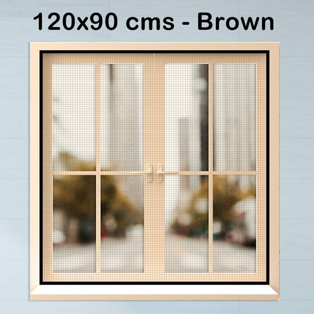 Classic Mosquito Net Fibre Adults Washable Pre Stiched Window net for Mosquito Protection with self Adhesive hook & loop tape (120 cm X 90 cm) Mosquito Net