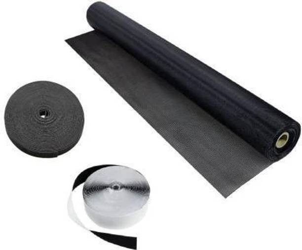 Easynet Fibre Adults Washable 4FT X 10FT 120GSM PVC coated Fibreglass mosquito mesh for windows with Velcro GREY Mosquito Net