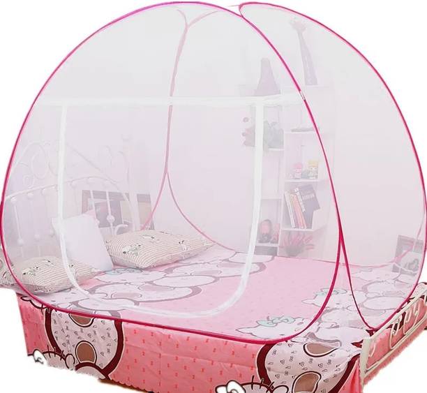 Adbra HDPE - High Density Poly Ethylene Adults Washable DOUBLE BED MOSQUITO NET TENT FOR ADULTS (Pink)., Mosquito Net