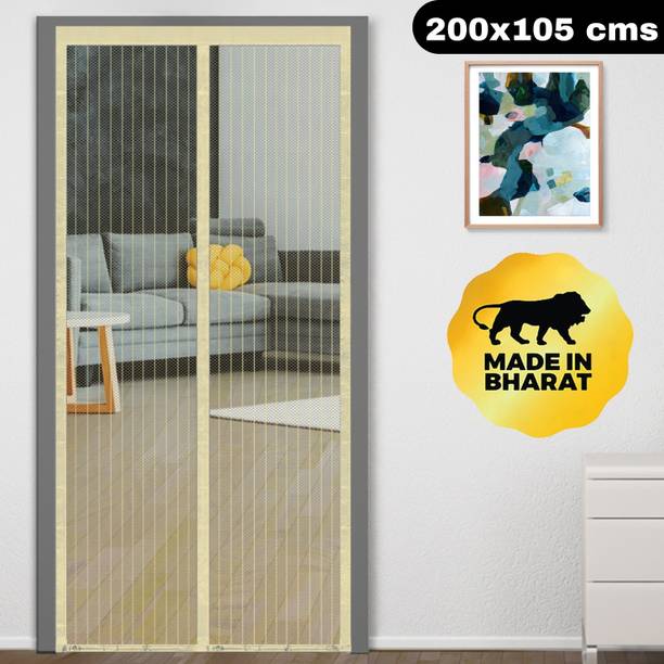 Classic Mosquito Net Polyester Adults Washable Net For Door with Magnet Self-Closing with full frame self Adhesive Hook Mosquito Net