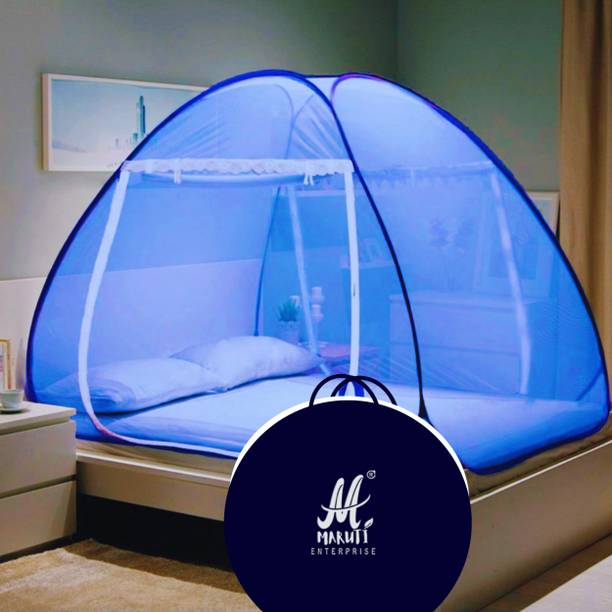 Maruti Enterprise Polyester Adults Washable ® Double Bed , King Size , Big Large Super - 6x6, 7x7, 8x8, 6x6.5 ft - Foldable Portable Insect Screen Machhardani Mosquito Net